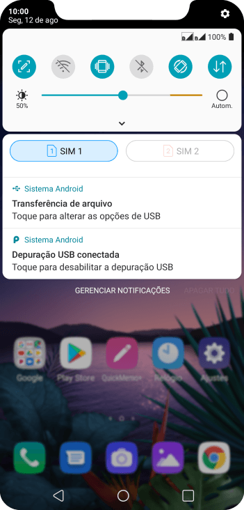 Pressione Toque para alterar as opções de USB. Pressione Toque para alterar as opções de USB.