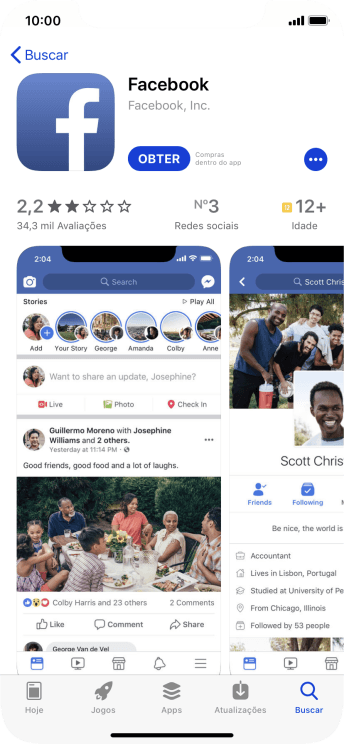 Pressione OBTER, e siga as indicações da tela para instalar o app. Pressione OBTER, e siga as indicações da tela para instalar o app.