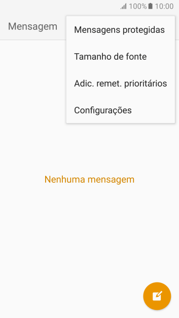 Pressione Configurações. Pressione Configurações.
