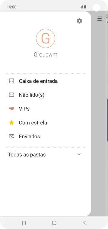 Pressione o ícone de configurações. Pressione o ícone de configurações.