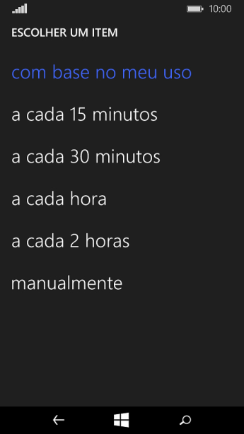 Pressione a configuração desejada. Pressione a configuração desejada.
