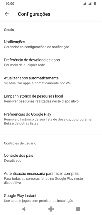 Pressione Atualizar apps automaticamente. Pressione Atualizar apps automaticamente.