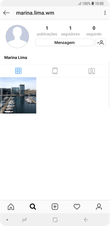 Pressione o ícone de busca. Pressione o ícone de busca.
