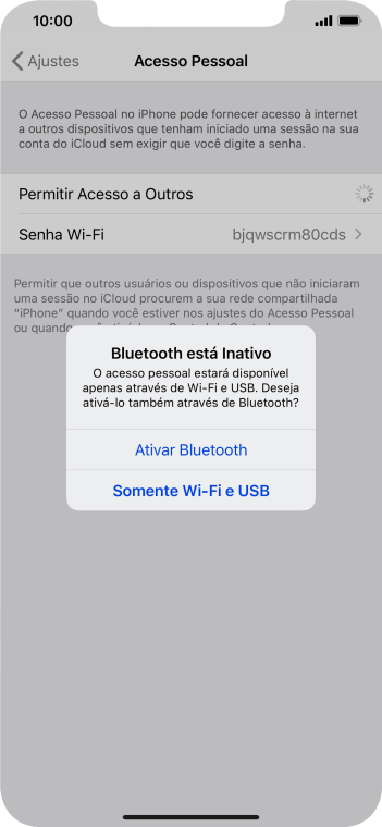 Se o Wi-Fi estiver ativado você deve pressionar Somente Wi-Fi e USB. Se o Wi-Fi estiver ativado você deve pressionar Somente Wi-Fi e USB.