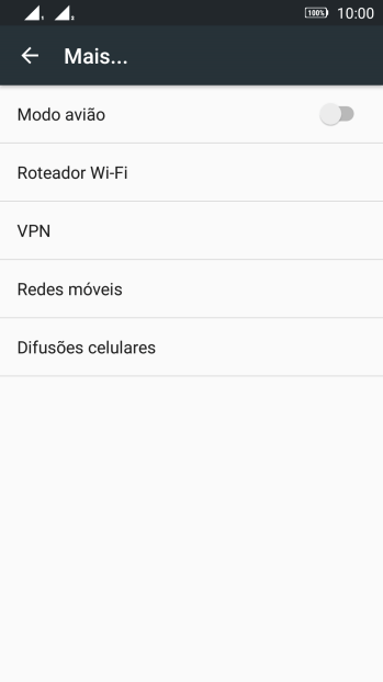 Pressione Redes móveis. Pressione Redes móveis.