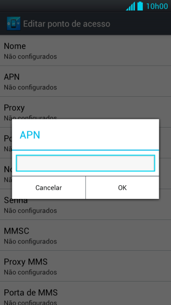 Digite mms.tim.br e pressione OK. Digite mms.tim.br e pressione OK.