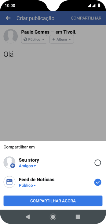 Pressione o campo ao lado das configurações desejadas. Pressione o campo ao lado das configurações desejadas.
