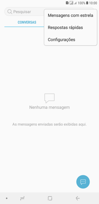 Pressione Configurações. Pressione Configurações.
