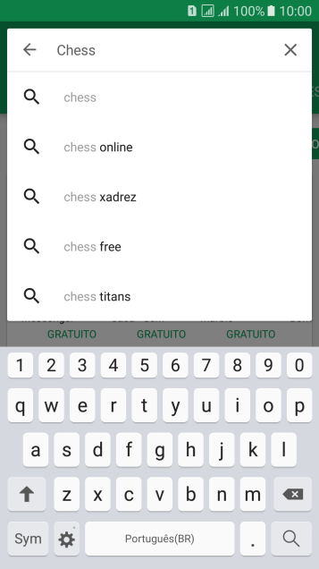 Insira o nome ou assunto do app desejado, e pressione o ícone de busca. Insira o nome ou assunto do app desejado, e pressione o ícone de busca.