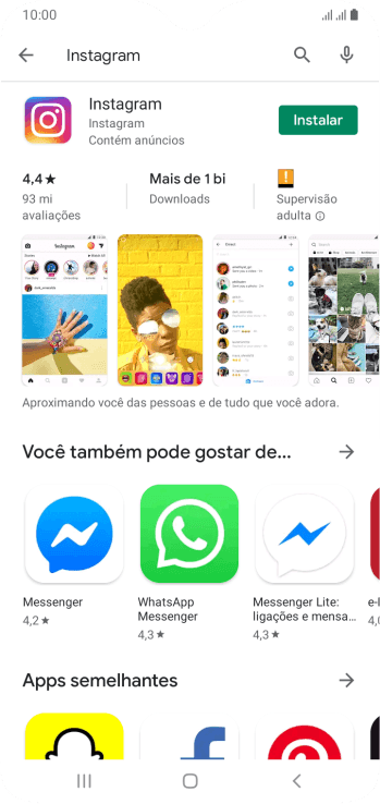 Pressione Instagram. Pressione Instagram.