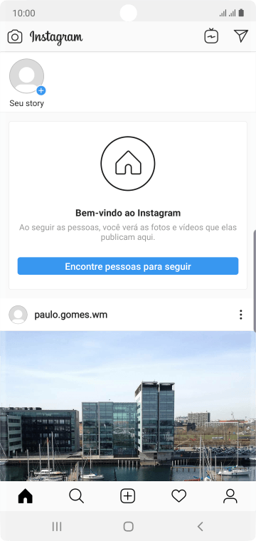 Pressione o ícone de busca. Pressione o ícone de busca.