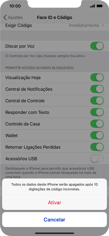 Se você quiser ativar a função, deve pressionar Ativar. Se você quiser ativar a função, deve pressionar Ativar.