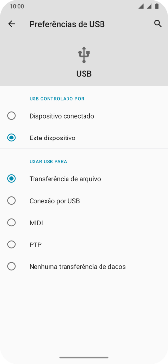 Pressione Transferência de arquivo. Pressione Transferência de arquivo.