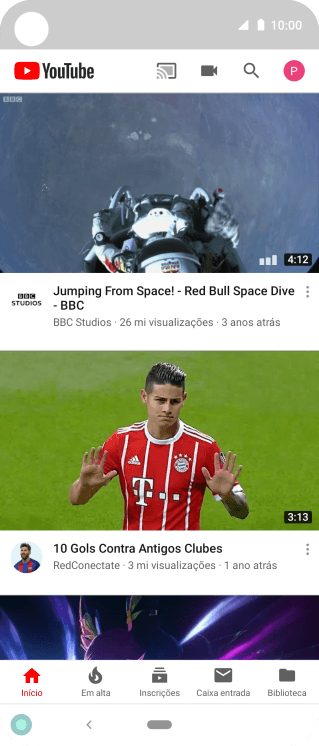 Pressione o ícone de fazer upload. Pressione o ícone de fazer upload.