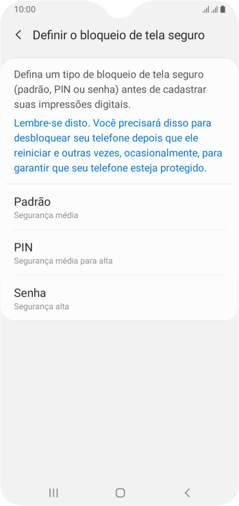 Pressione o código de bloqueio desejado, e siga as instruções da tela para criar um código extra. Pressione o código de bloqueio desejado, e siga as instruções da tela para criar um código extra.