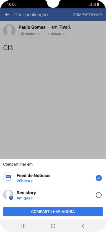 Pressione o campo ao lado das configurações desejadas. Pressione o campo ao lado das configurações desejadas.
