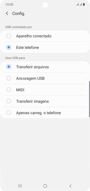 Pressione Transferir arquivos para ativar a função. Pressione Transferir arquivos para ativar a função.