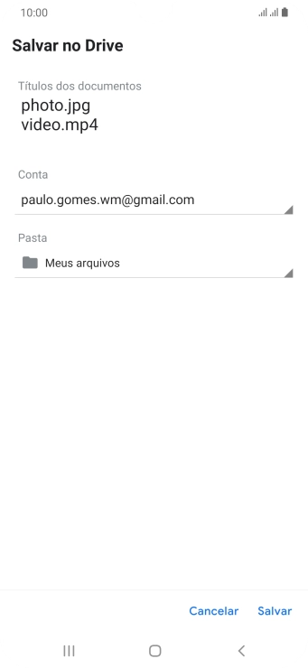 Pressione Salvar. Pressione Salvar.