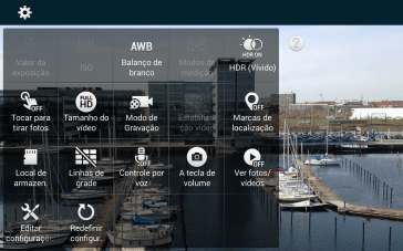 Pressione Marcas de localização para ativar ou desativar a função. Pressione Marcas de localização para ativar ou desativar a função.