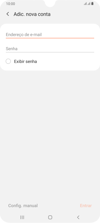 Pressione Endereço de e-mail, e digite o endereço de e-mail. Pressione Endereço de e-mail, e digite o endereço de e-mail.