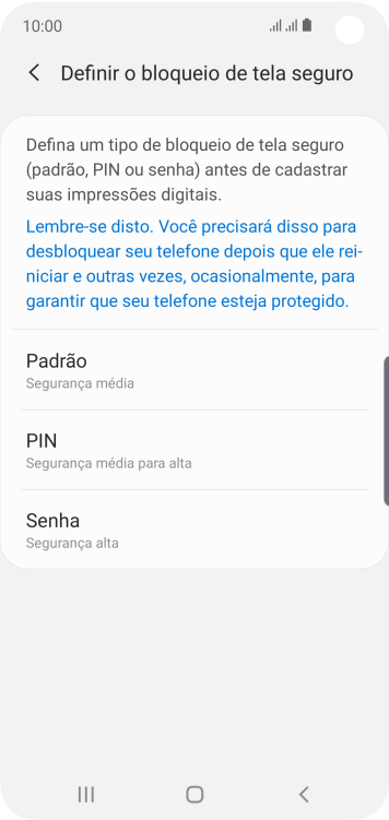 Pressione o código de bloqueio desejado, e siga as instruções da tela para criar um código extra. Pressione o código de bloqueio desejado, e siga as instruções da tela para criar um código extra.