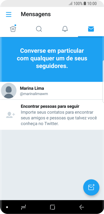 Pressione o ícone de nova mensagem. Pressione o ícone de nova mensagem.