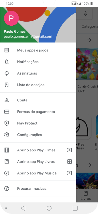 Pressione Configurações. Pressione Configurações.