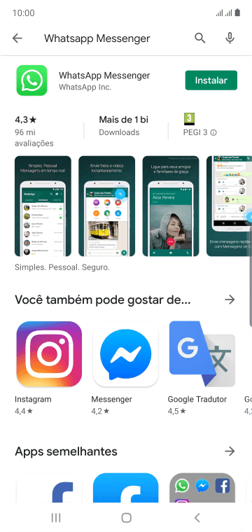 Pressione WhatsApp Messenger. Pressione WhatsApp Messenger.