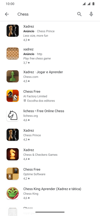 Pressione o app desejado. Pressione o app desejado.