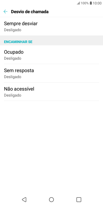 Pressione o tipo de encaminhamento desejado. Pressione o tipo de encaminhamento desejado.