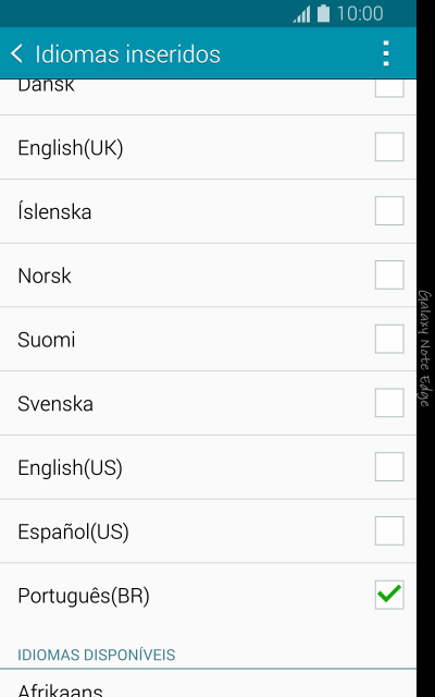 Pressione o idioma desejado. Pressione o idioma desejado.