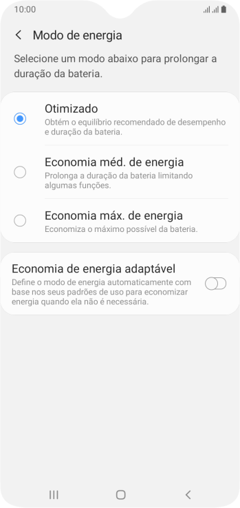 Pressione a configuração desejada. Pressione a configuração desejada.