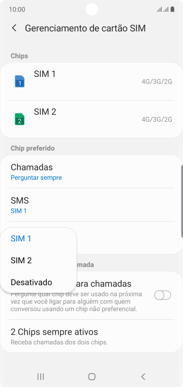 Pressione a configuração desejada. Pressione a configuração desejada.