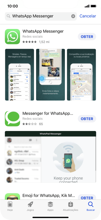 Pressione WhatsApp Messenger. Pressione WhatsApp Messenger.