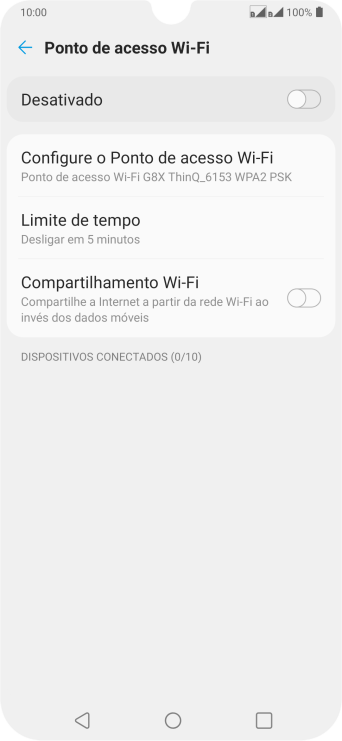 Pressione Configure o Ponto de acesso Wi-Fi. Pressione Configure o Ponto de acesso Wi-Fi.