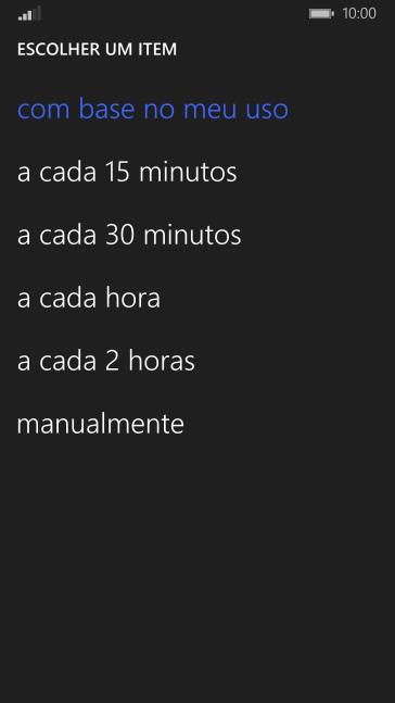 Pressione a configuração desejada. Pressione a configuração desejada.