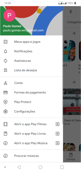 Pressione Configurações. Pressione Configurações.