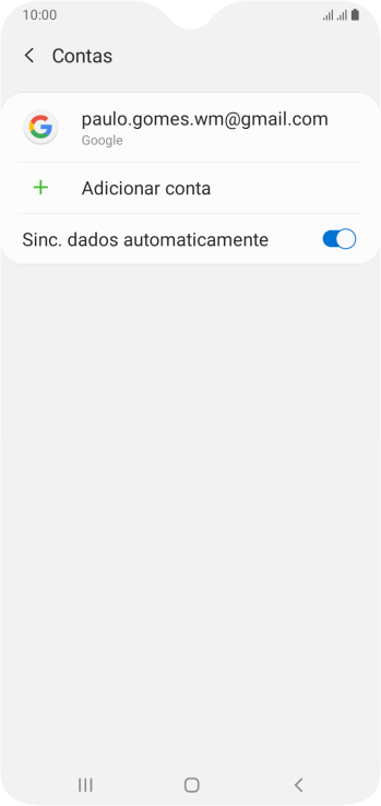 Pressione Adicionar conta. Pressione Adicionar conta.