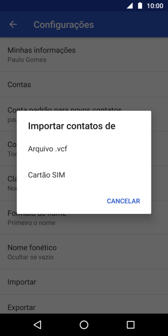 Pressione Cartão SIM. Pressione Cartão SIM.