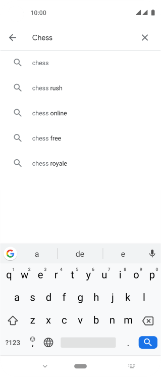 Insira o nome ou assunto do app desejado, e pressione o ícone de busca. Insira o nome ou assunto do app desejado, e pressione o ícone de busca.