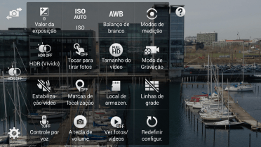 Pressione Marcas de localização para ativar ou desativar a função. Pressione Marcas de localização para ativar ou desativar a função.