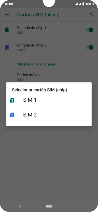 Pressione o chip desejado. Pressione o chip desejado.