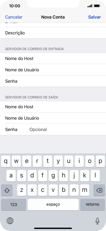 Pressione Senha, e digite a senha do servidor de saída de e-mail do seu mail- provedor. Pressione Senha, e digite a senha do servidor de saída de e-mail do seu mail- provedor.