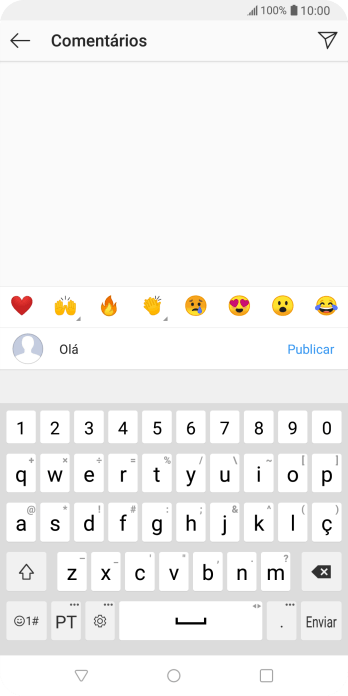 Digite o texto, e pressione Publicar. Digite o texto, e pressione Publicar.
