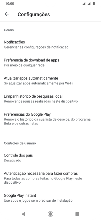 Pressione Atualizar apps automaticamente. Pressione Atualizar apps automaticamente.