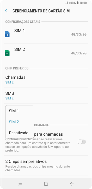 Pressione a configuração desejada. Pressione a configuração desejada.