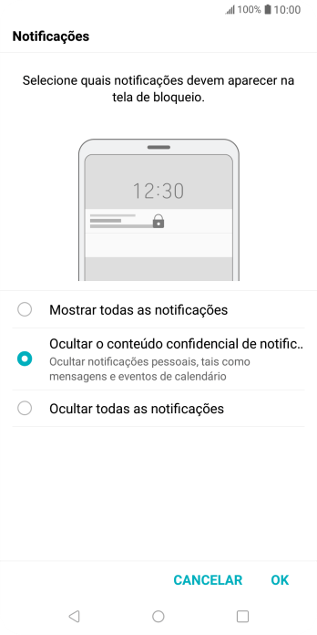 Pressione a configuração desejada. Pressione a configuração desejada.