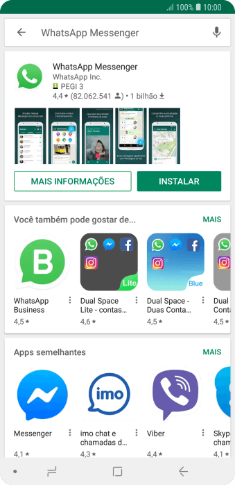 Pressione WhatsApp Messenger. Pressione WhatsApp Messenger.