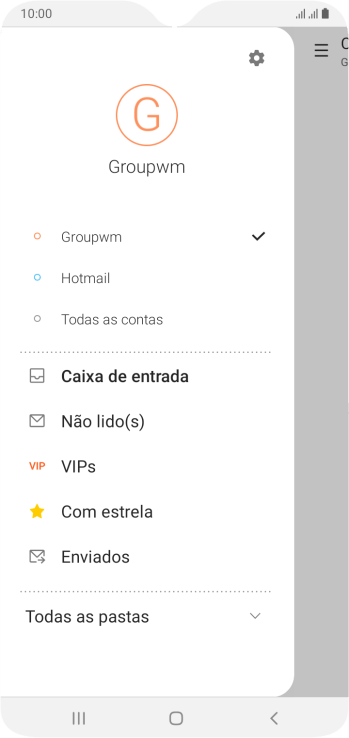 Pressione o ícone de configurações. Pressione o ícone de configurações.