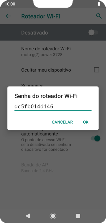 Digite a senha desejada e pressione OK. Digite a senha desejada e pressione OK.